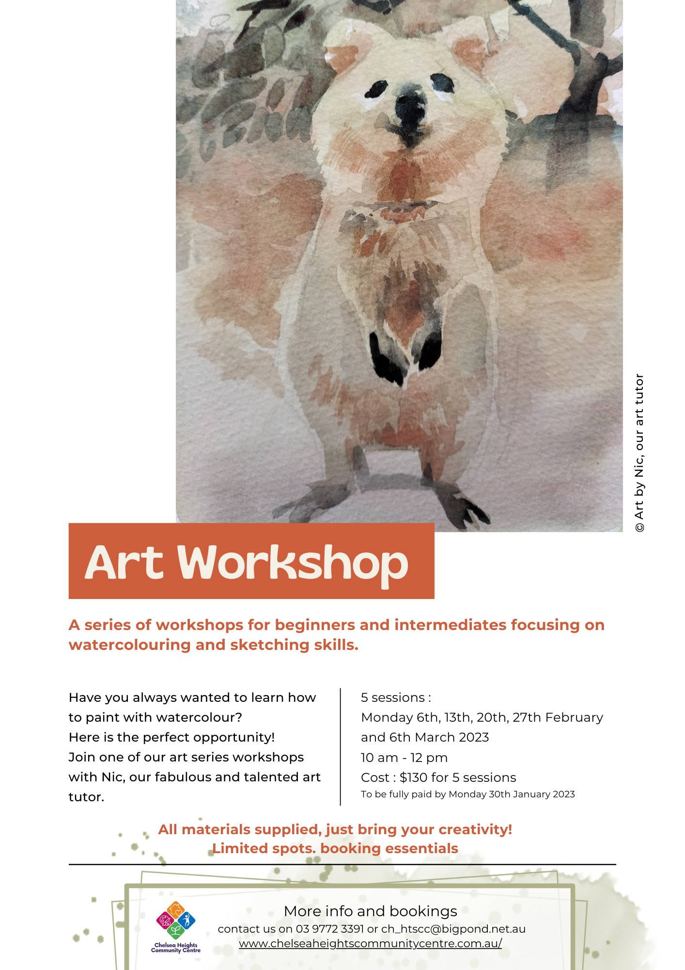 Art Workshop Flyer 1 Page A4